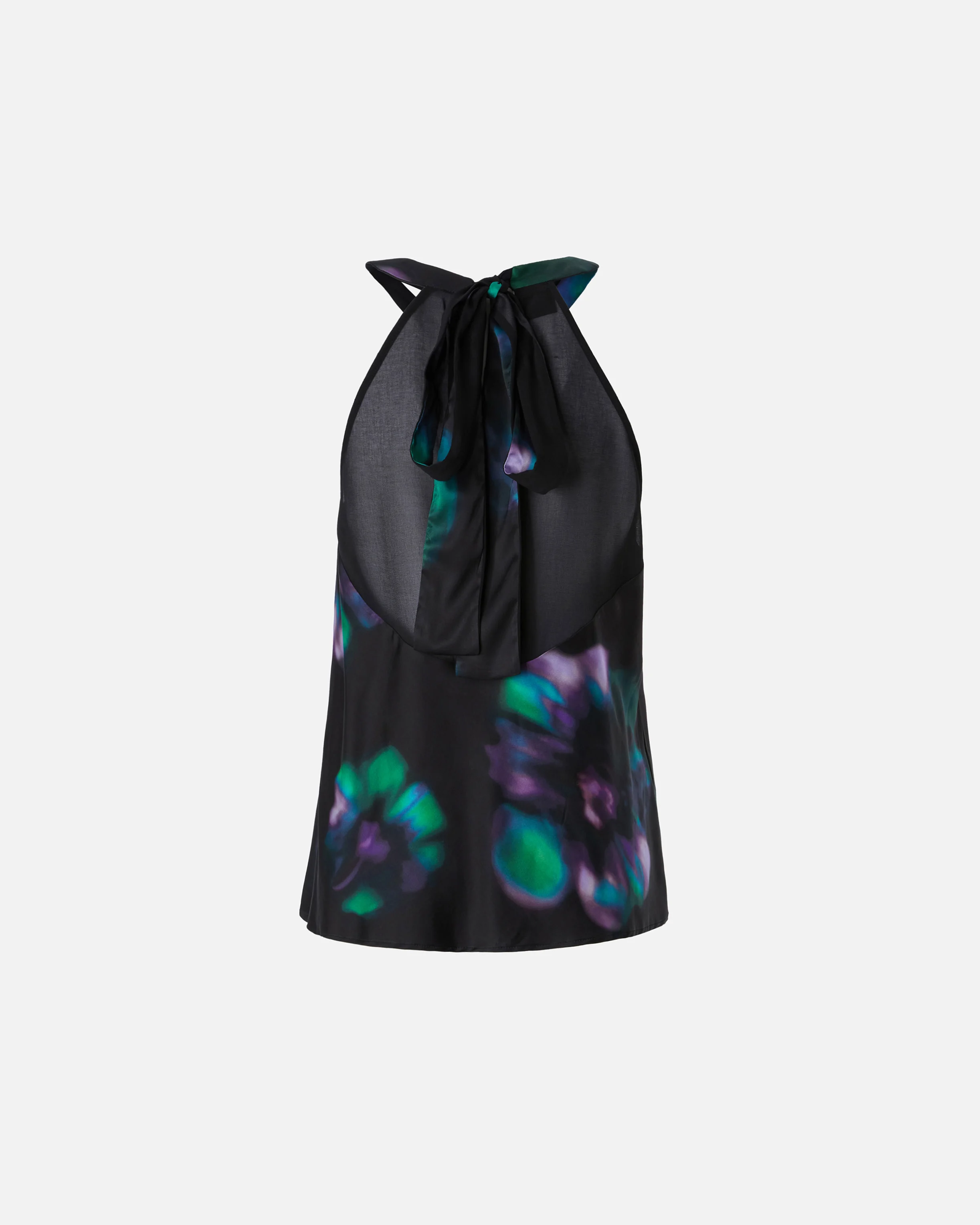 Top sans manches avec imprimé floral | Noir