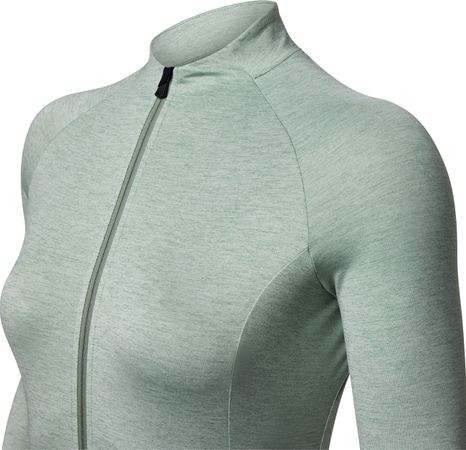 NEW ROAD Damen-Gravel-Langarmtrikot  hedge green heather  L