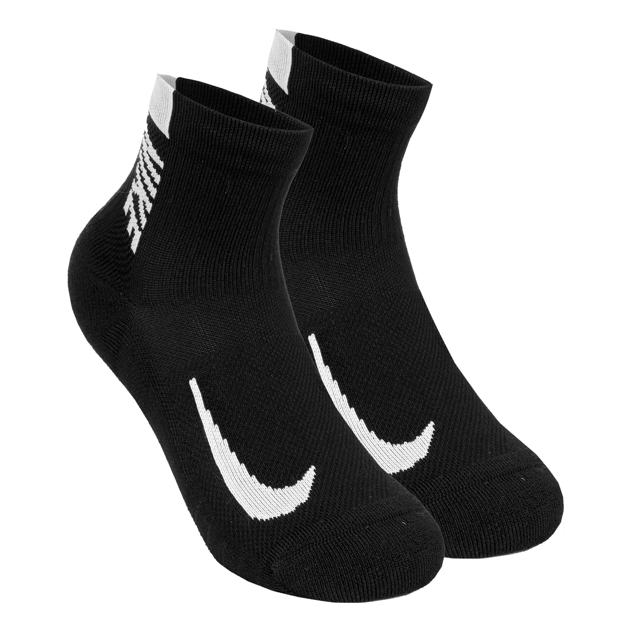 Nike Multiplier Chaussettes De Running Pack De 2 Unités - Noir , Blanc