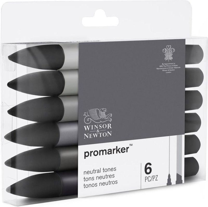 Winsor & Newton promarker™ Set 6 Stuks Neutral Tones