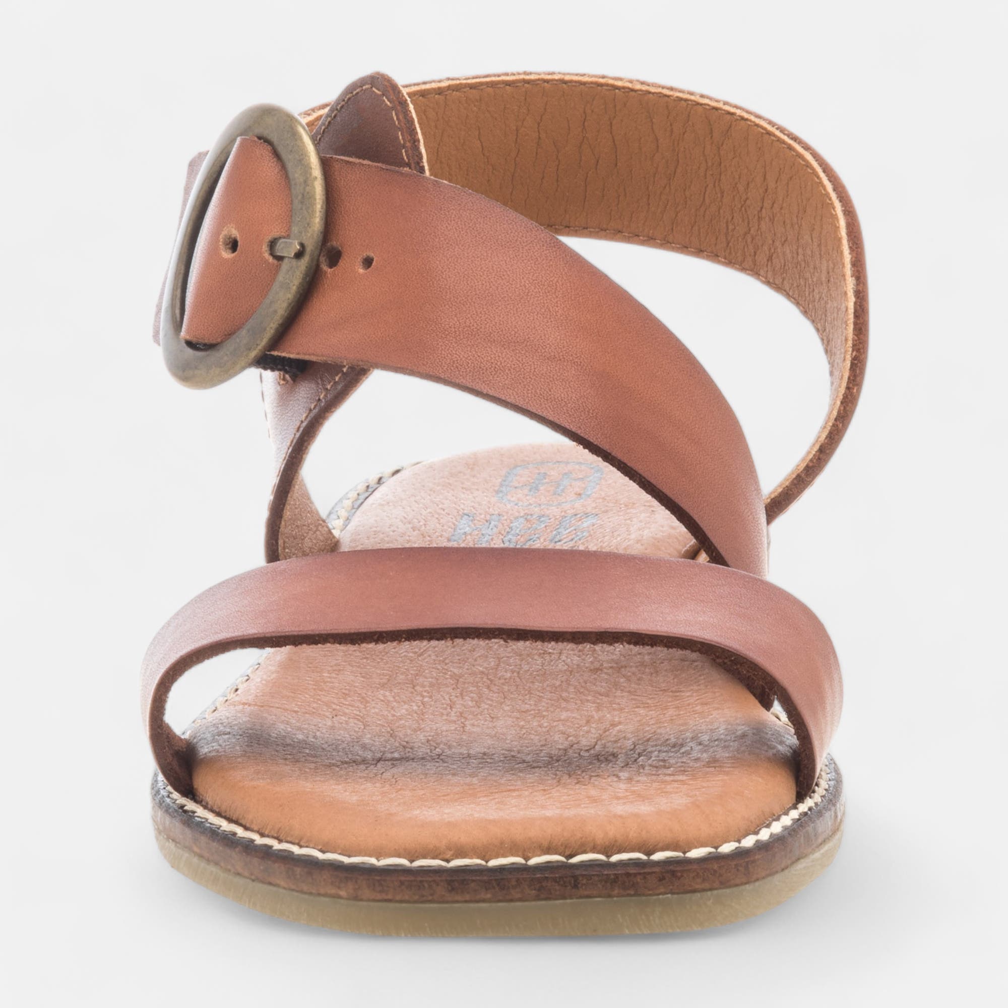 Nu-pieds Femme en cuir cognac