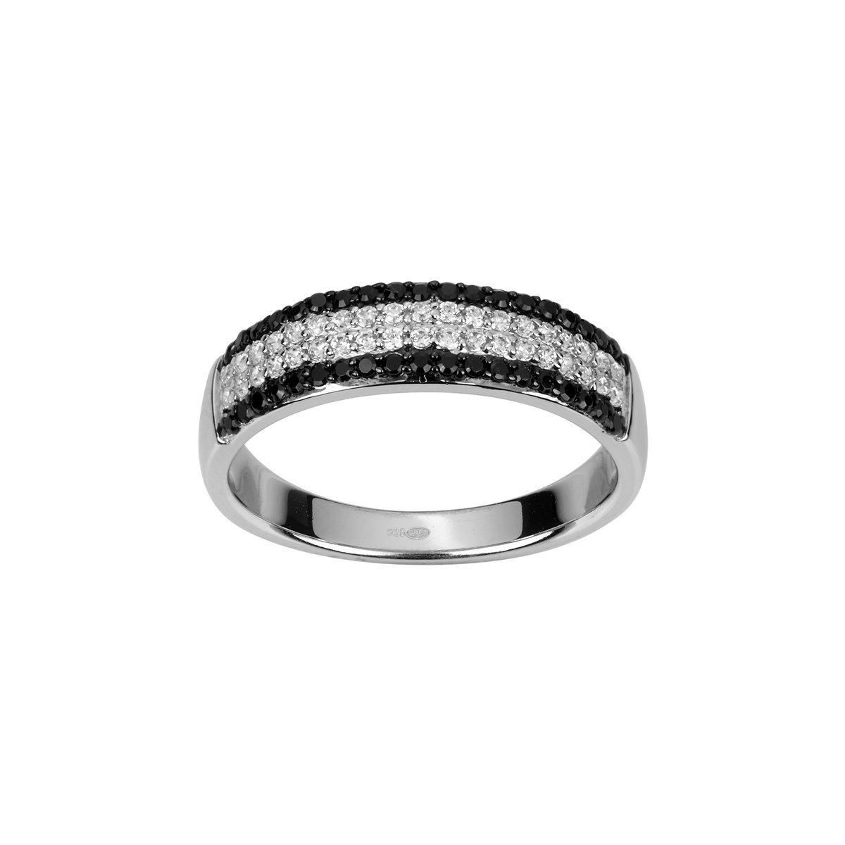Bague en Argent avec oxyde de zirconium noir