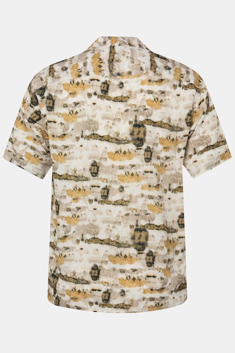 Men+ Hemd, Halbarm, Cuba Kragen, kastiger Fit, Alloverprint, bis 8 XL
