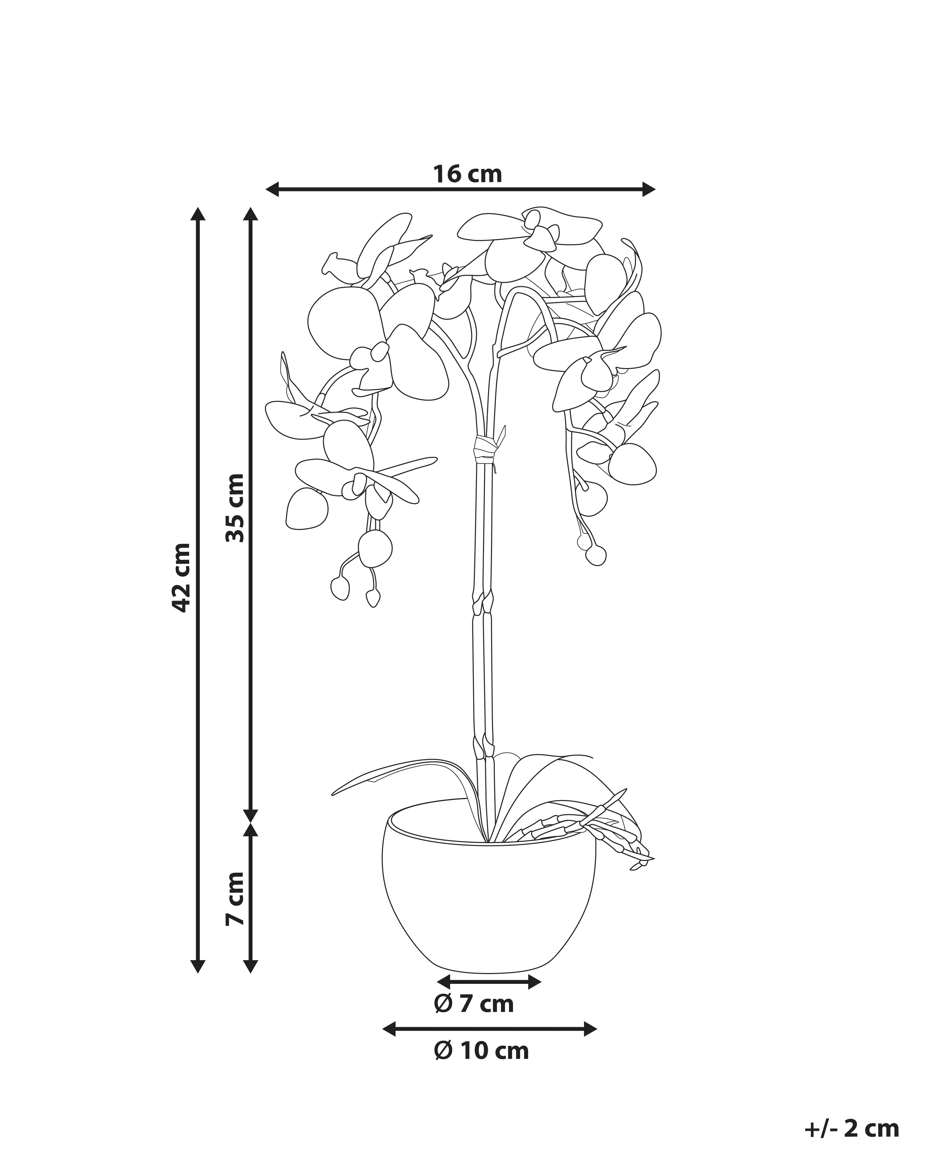Kunstplant ORCHID 42 cm Wit