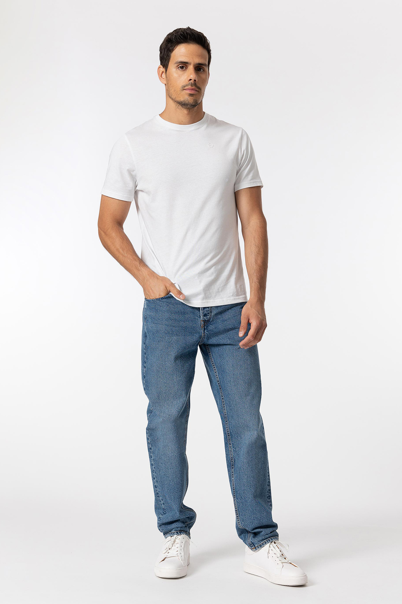 Calça jeans de corte relaxado