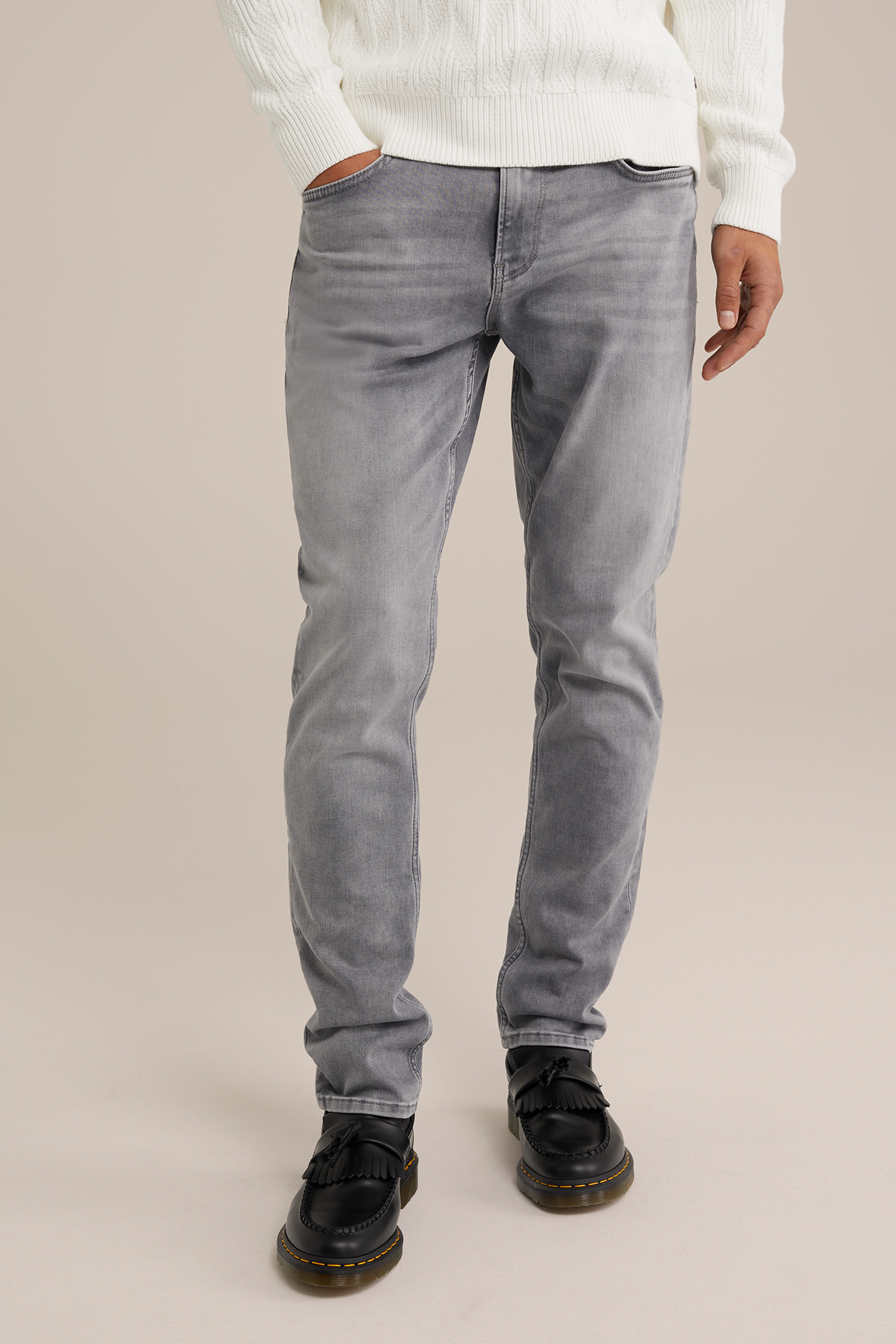 slim fit jeans van jog denim Blue Ridge Lichtgrijs