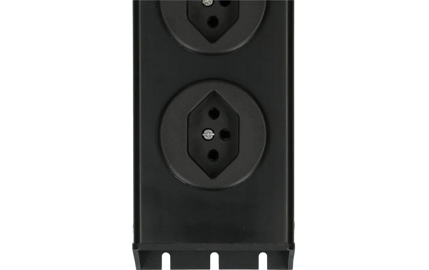Steckdosenleiste Power Line 5x T13 mit SchalterSchwarze Mehrfachsteckdose mit Schalter und 1.5 m langem Kabel