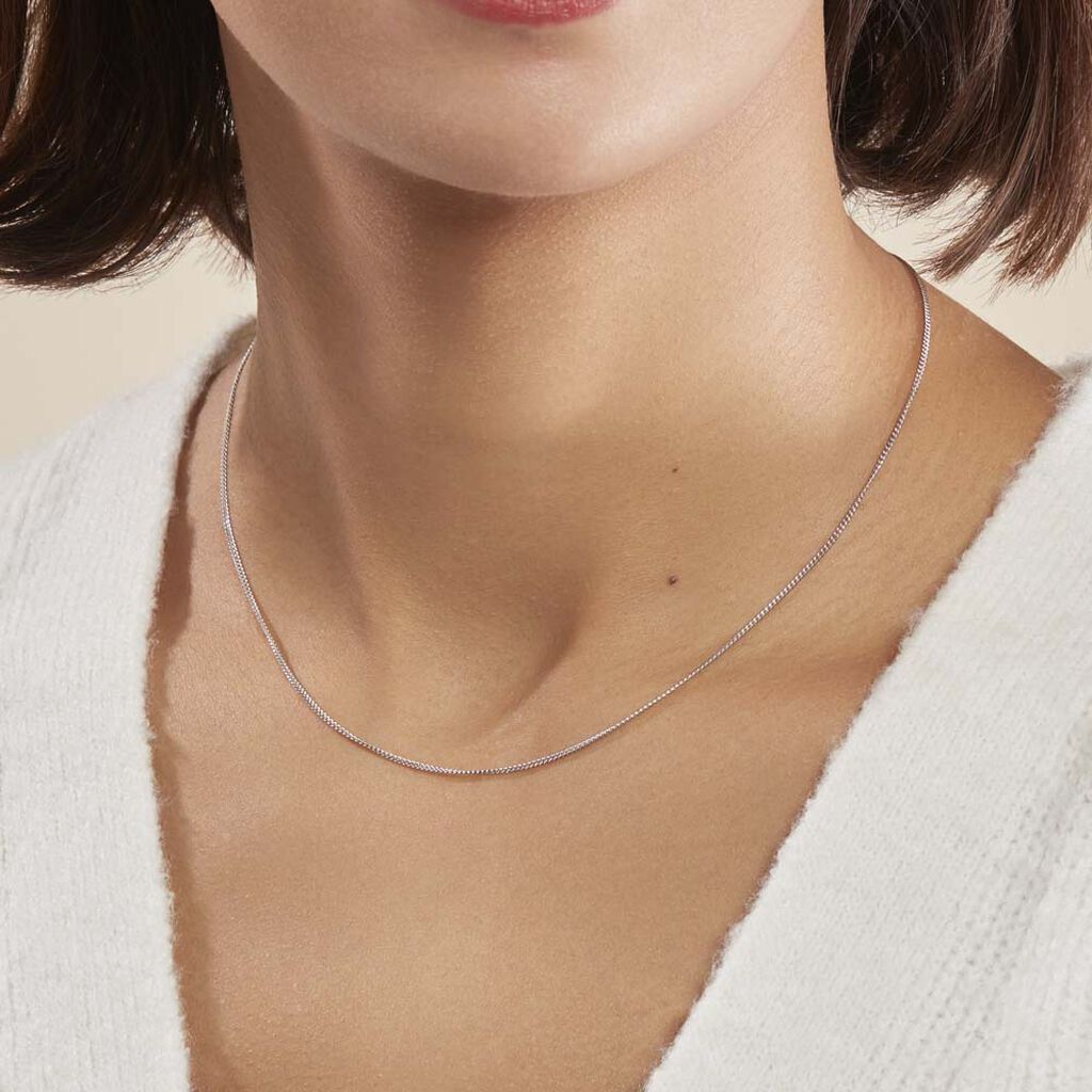 Chaîne Clementine Argent Blanc