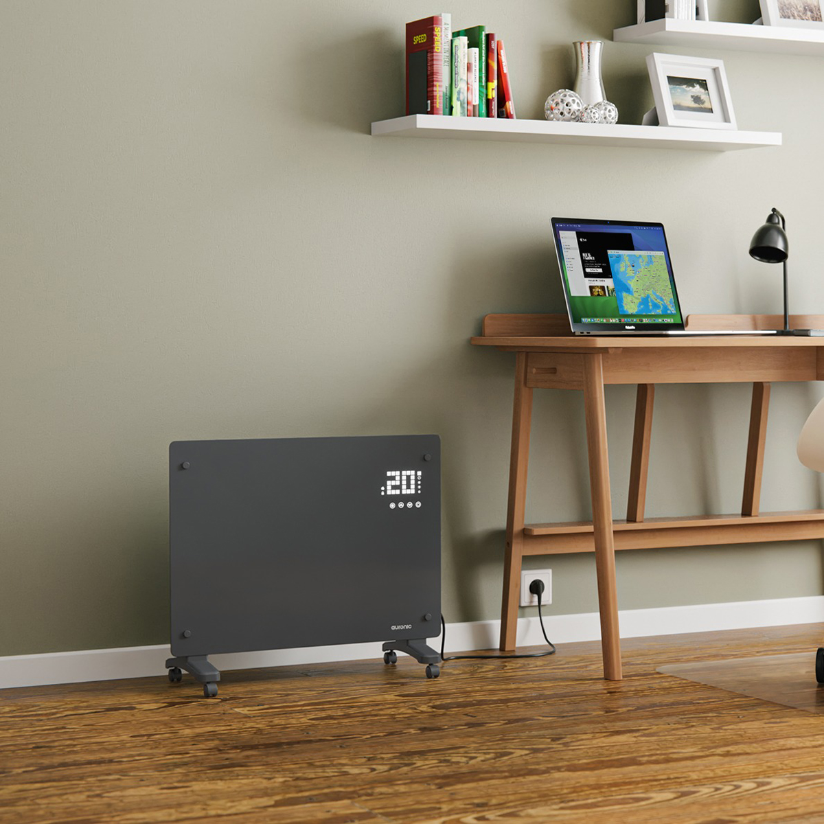 Auronic 1500 watt glazen paneel kachel - Grey