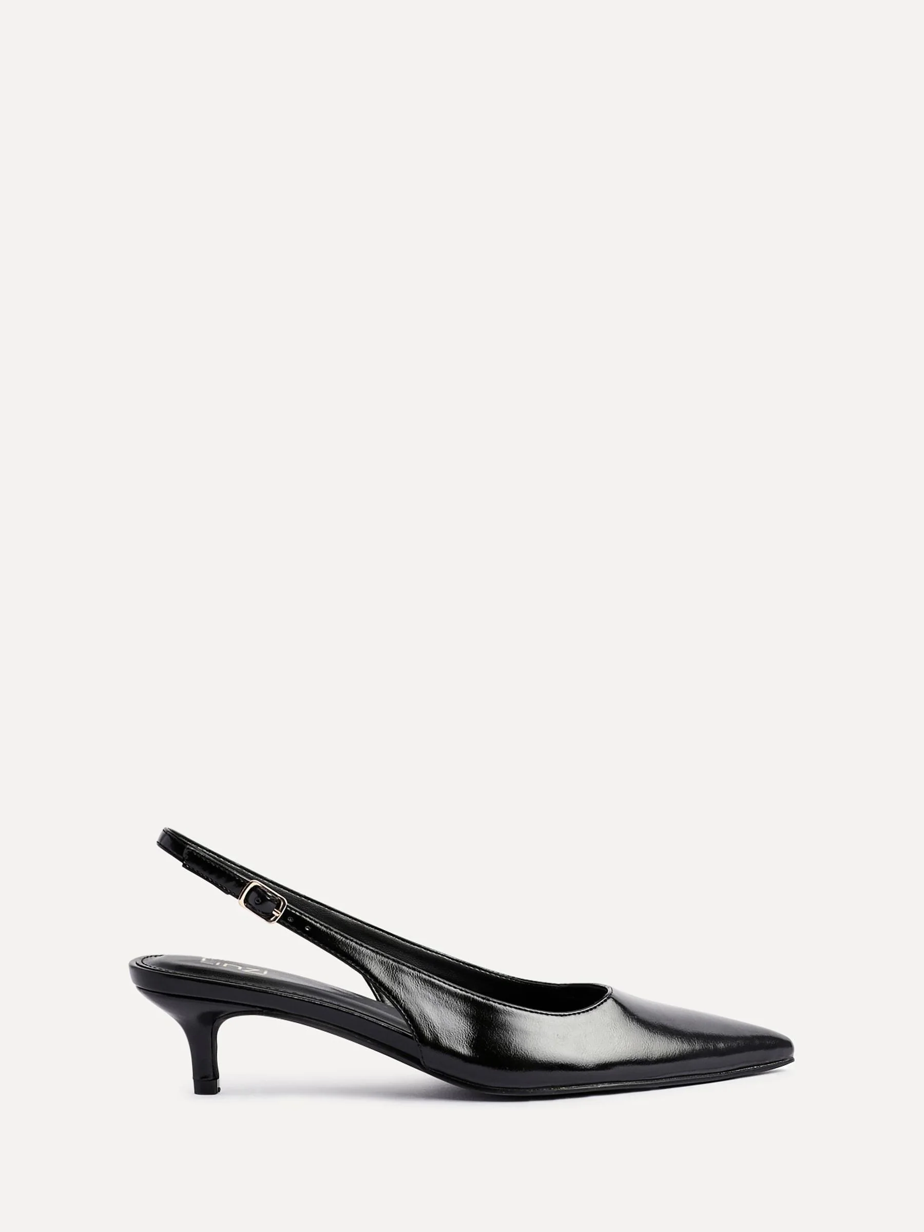 Zwart - Linzi Elvira slingback pumps met kleine hak