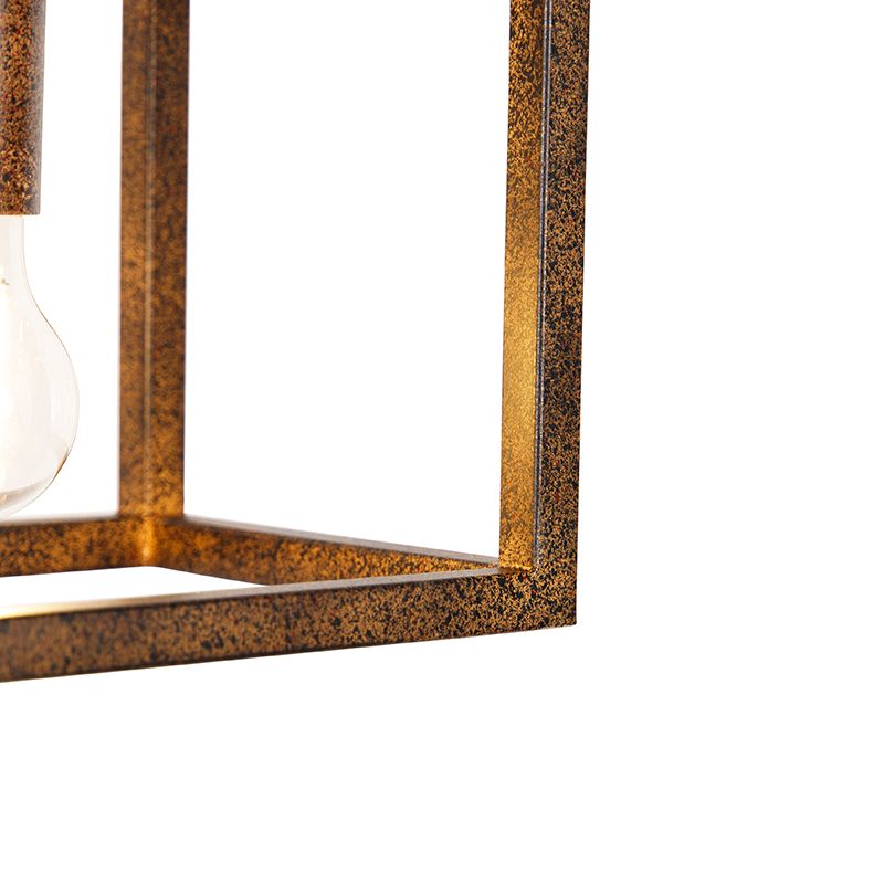 Industriële hanglamp roestbruin 4-lichts - Cage