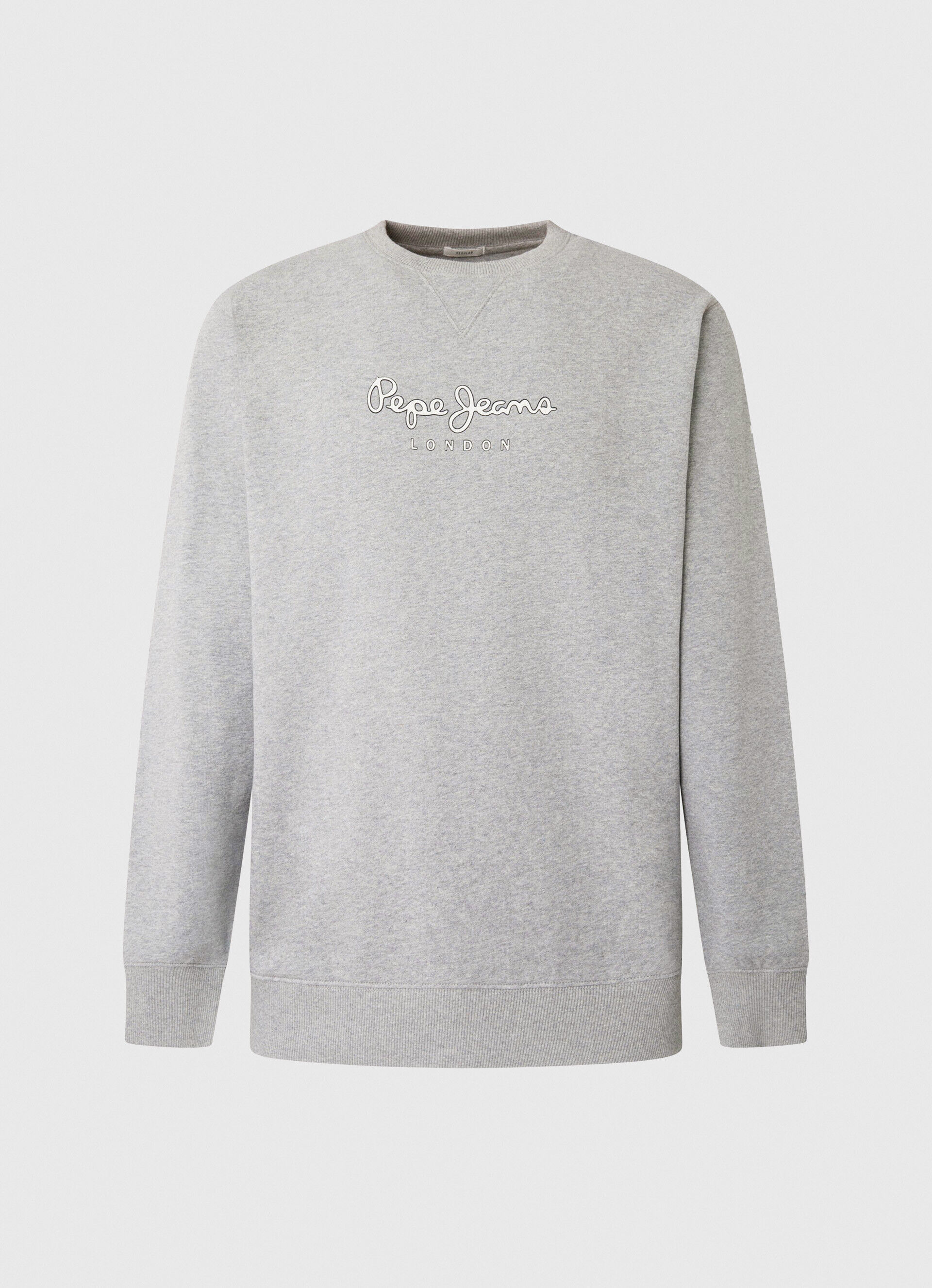 Moletom de algodão com logo estampado - cinza mesclado
