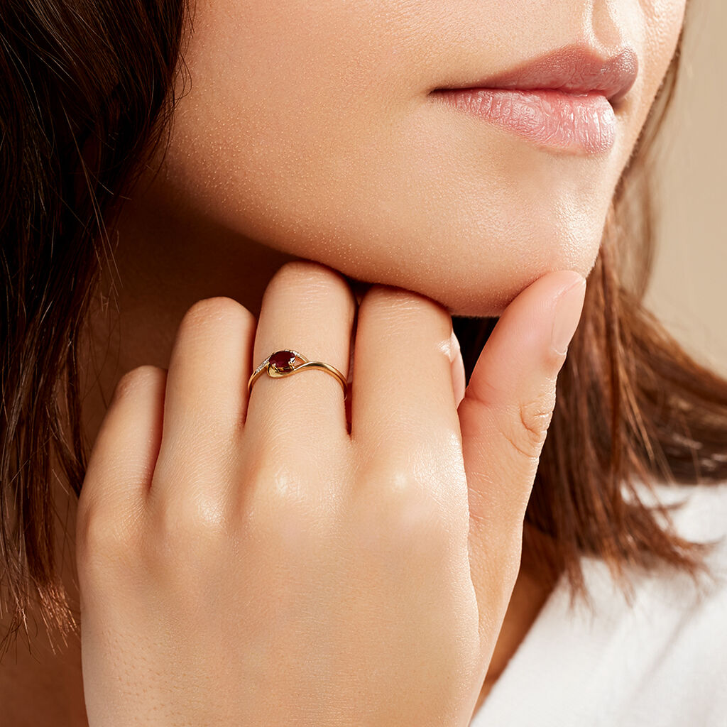 Bague Emotion Or Jaune Rubis Diamant