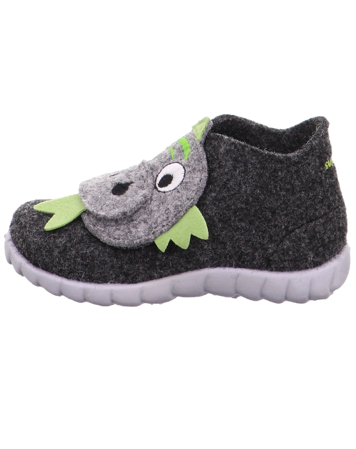 Klett-Hausschuhe HAPPY – DRACHE in schwarz