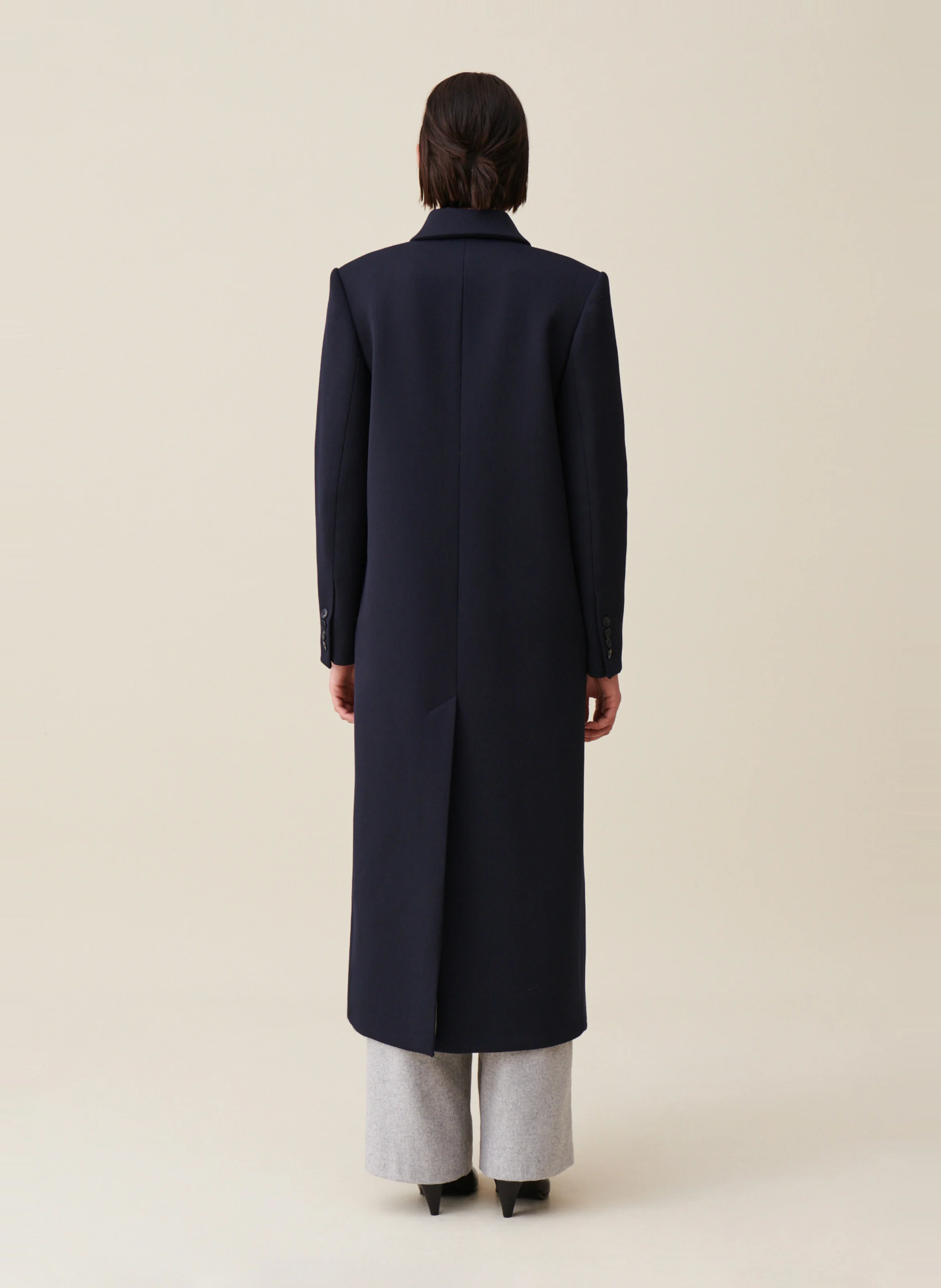 Manteau long droit | Bleu