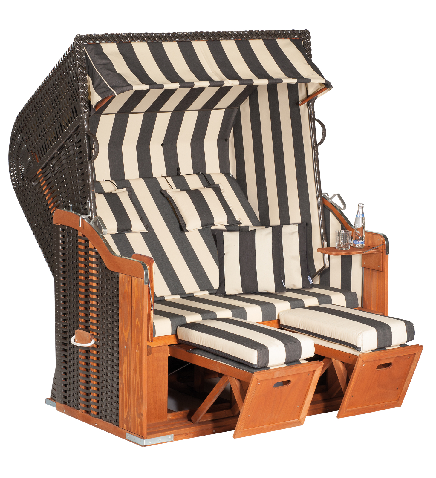 Strandkorb RUSTIKAL 250 PLUS XL - Geflecht anthrazit - 145x160 cm