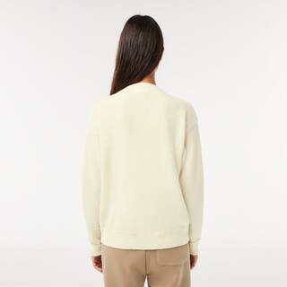 Pull femme Lacoste col rond en laine Pullovers - Blanc - Lacoste - Femme