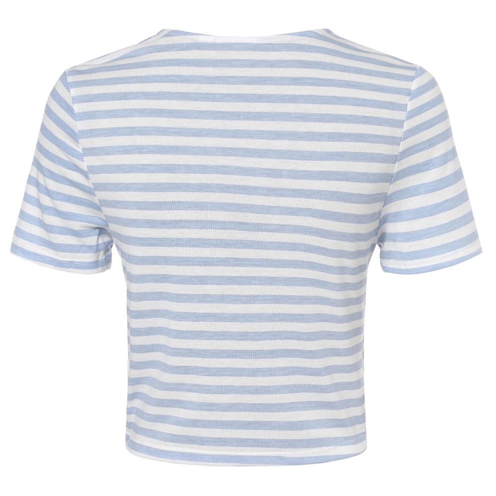 Vila T-shirt Bleu/Blanc à Rayures Femme Vila Vimooney