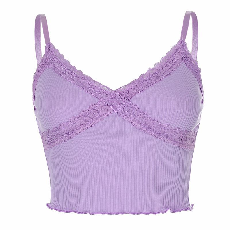 Honet - Cropped camisole top met kanten rand