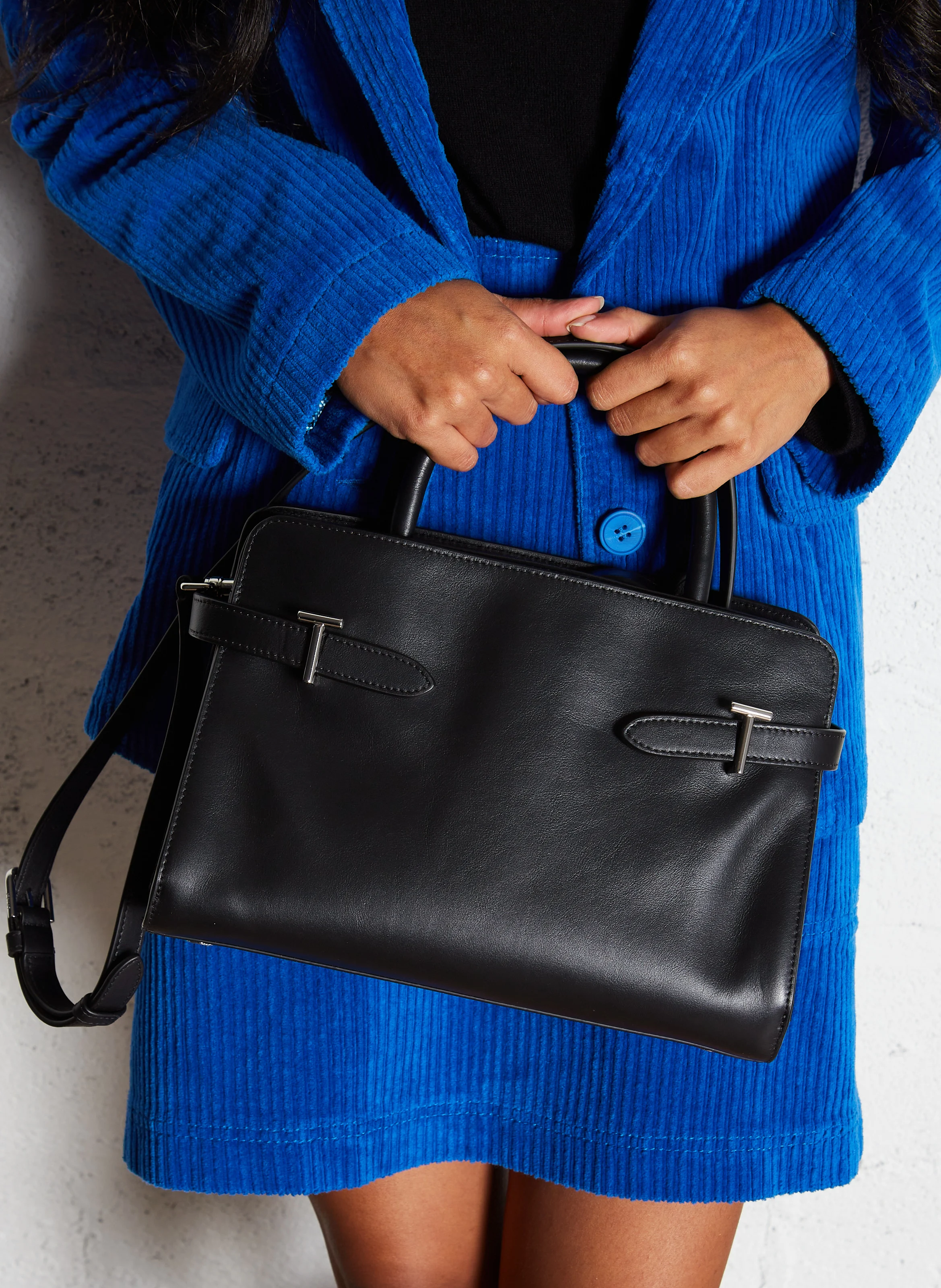 EMIE - Sac à main moyen en cuir| Noir