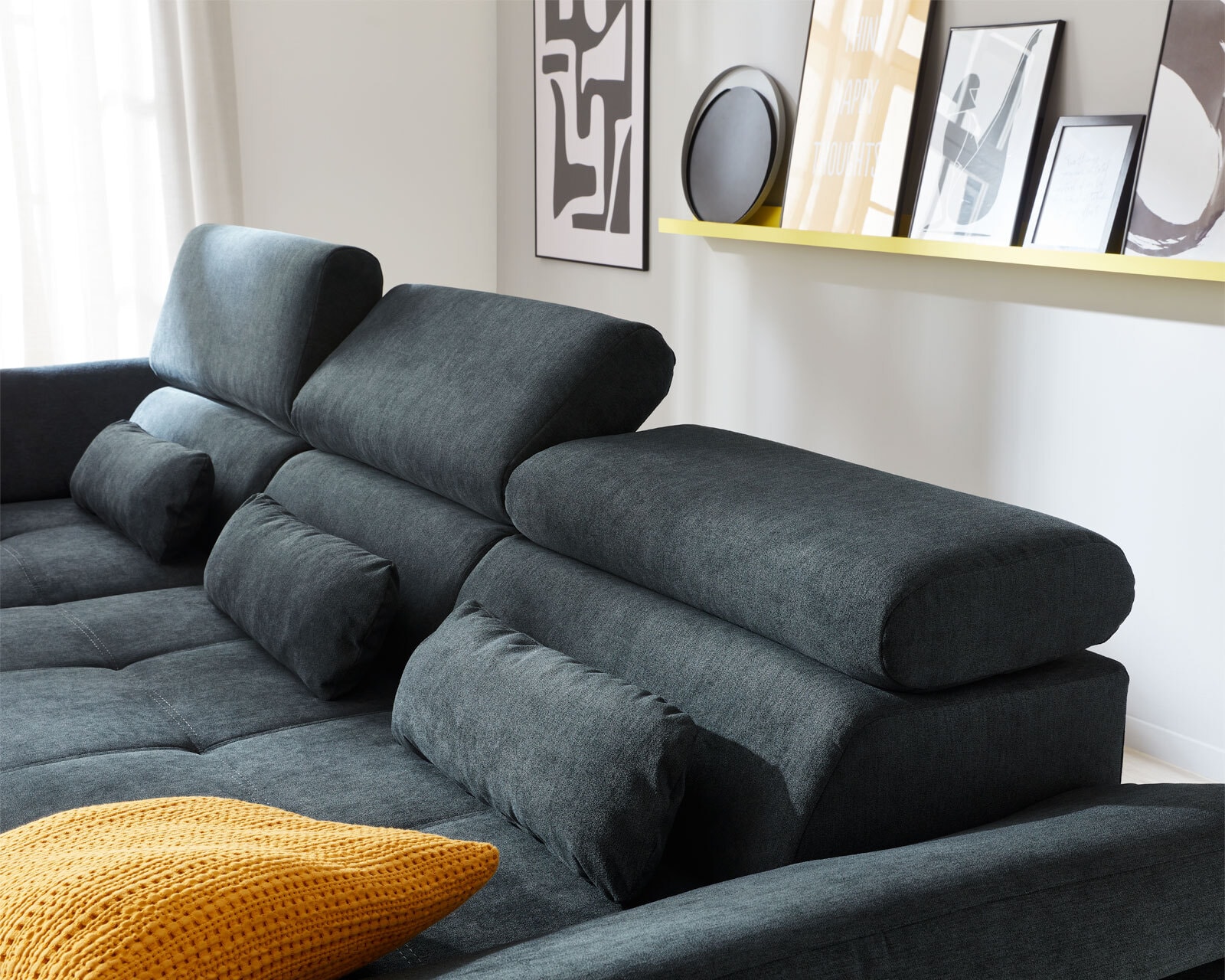 Ecksofa DENIA 192 x 309 cm dunkelgrau