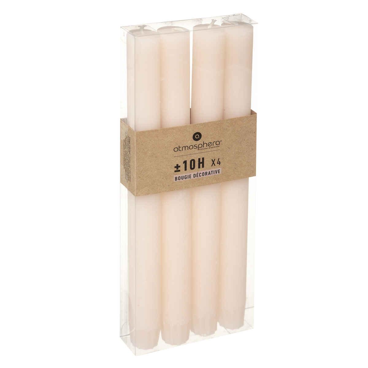 BOUGIE BATON X4 RUSTIC ROSE H.24.5CM