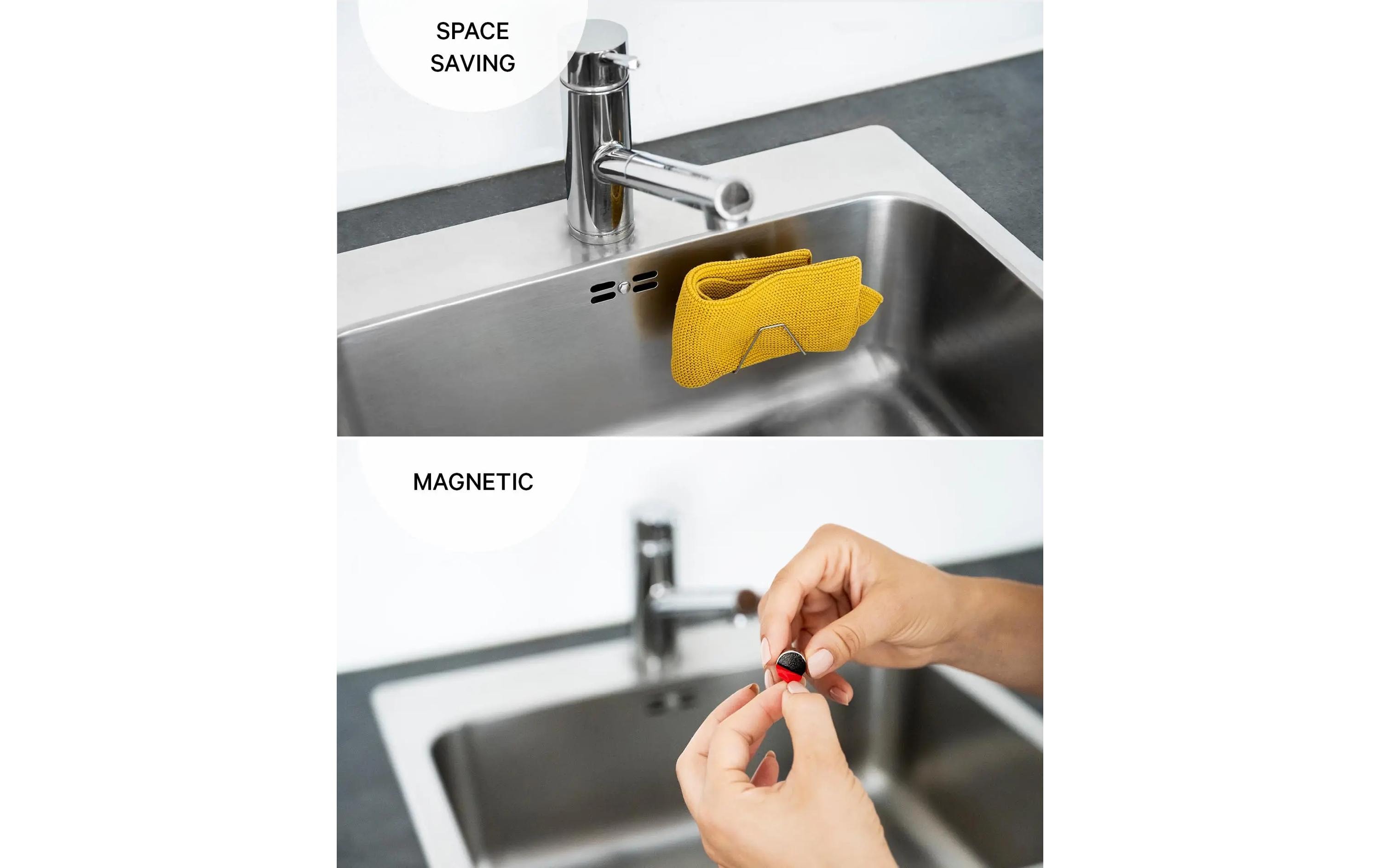 Schwammhalter SilberMagnetischer Schwammhalter für Spülbecken