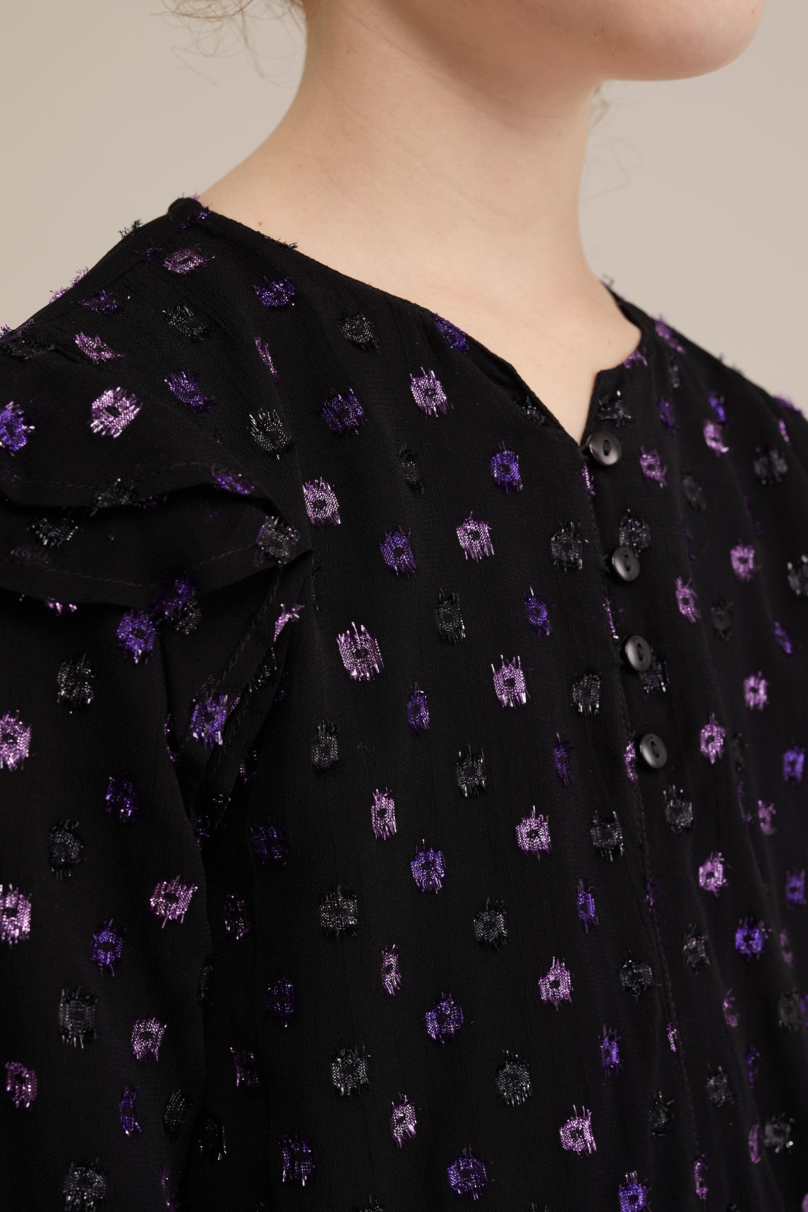 Dames blouse met dessin WE Fashion Paars