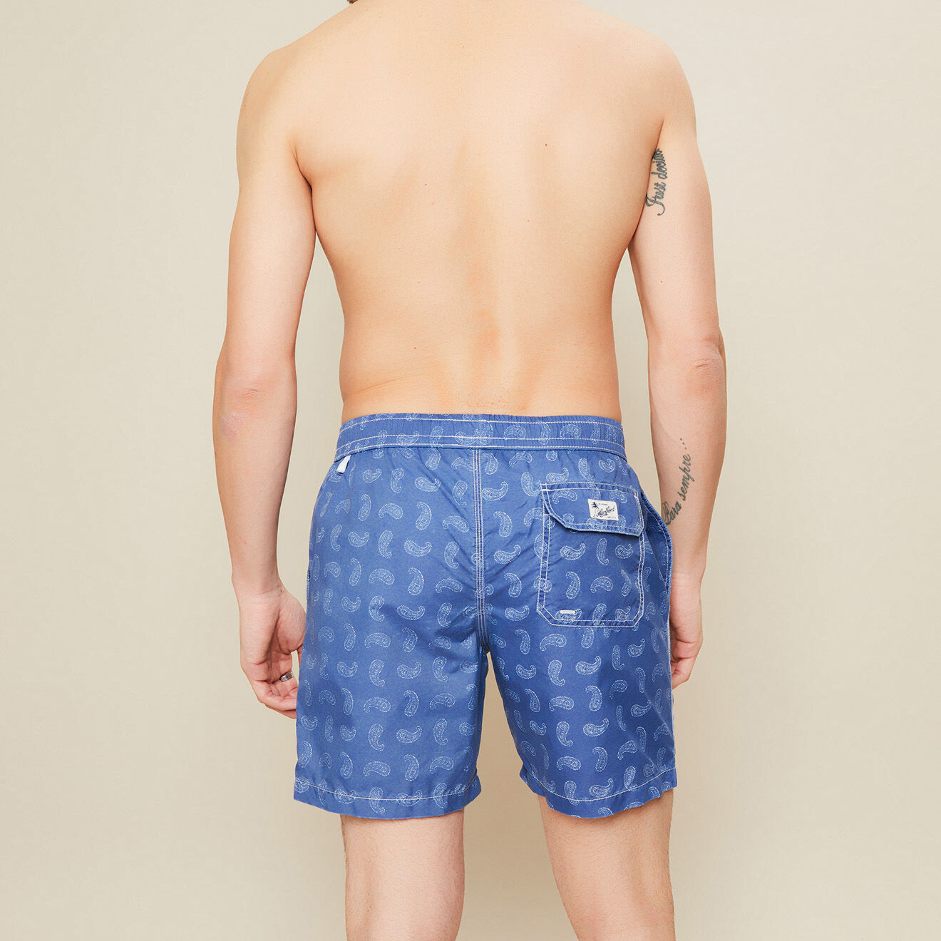 Hartford Short de bain Swim motif cachemire indigo