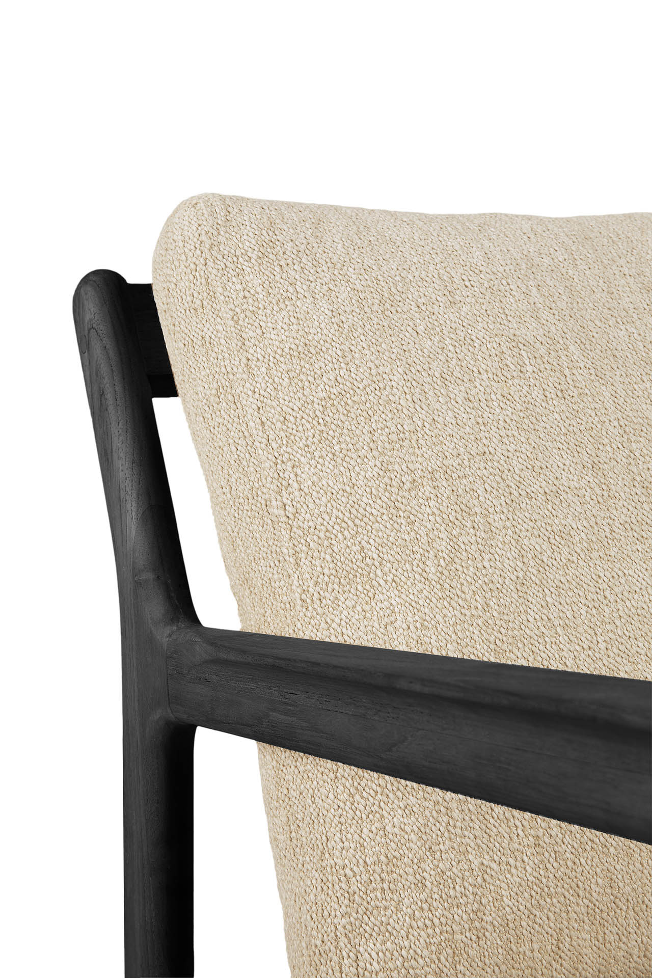 Teak Jack sofa 265cm - zwart - compleet - naturel kussen