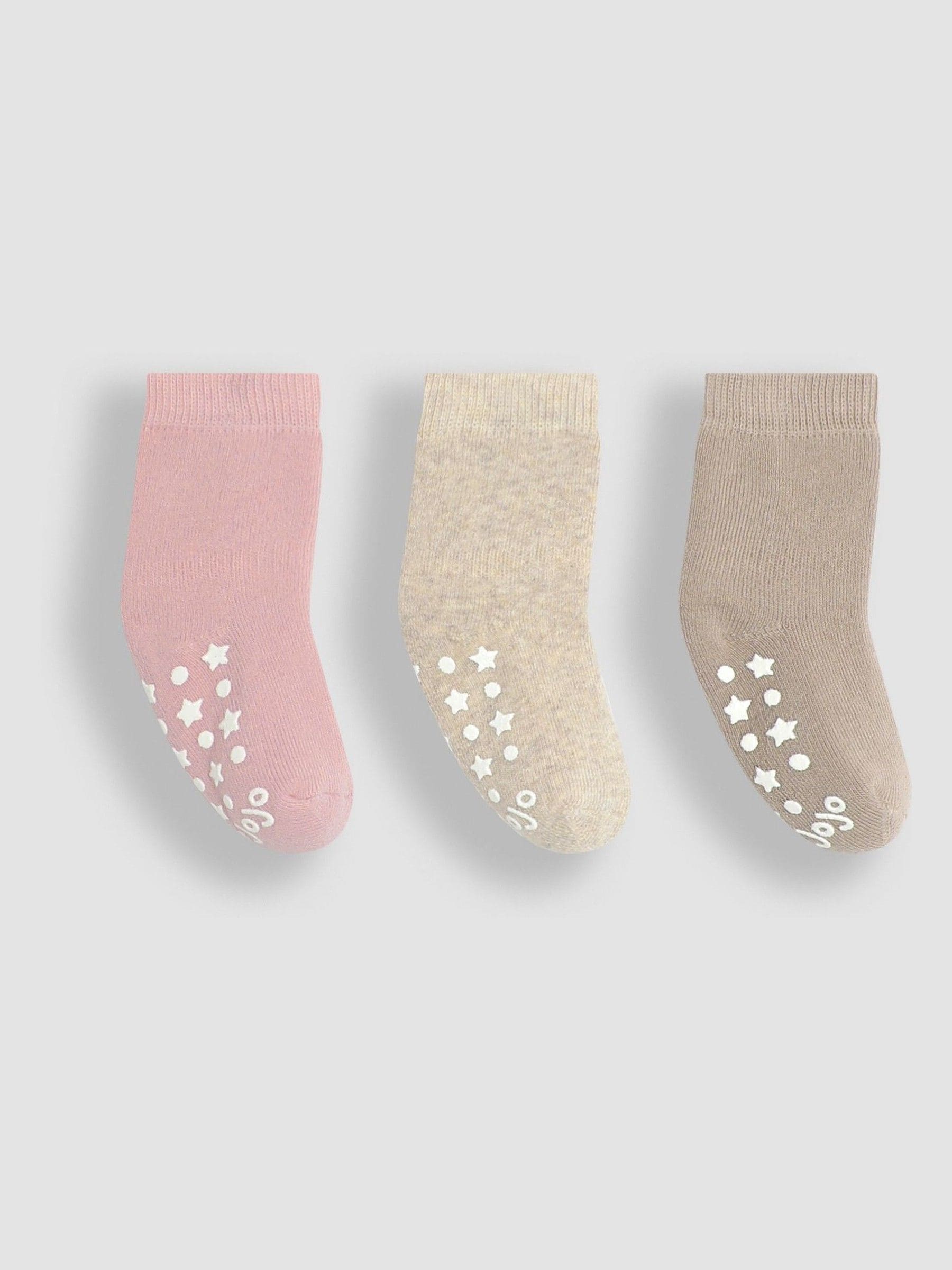 Naturel roze - Jojo Maman Bébé - Set van 3 paar extra dikke sokken