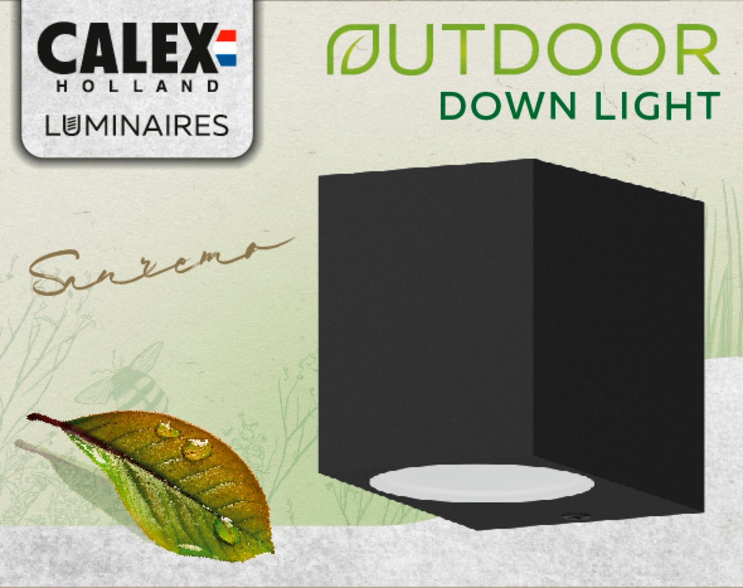 Calex wandlamp Sanremo zwart 6,8 x 8,1 x 9,2 cm