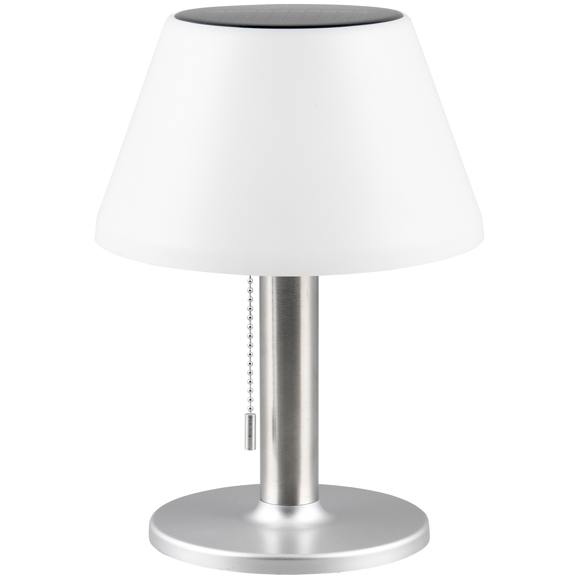 LAMPURA Solar-LED-Tischleuchte - weiß-Edelstahl - 28 cm