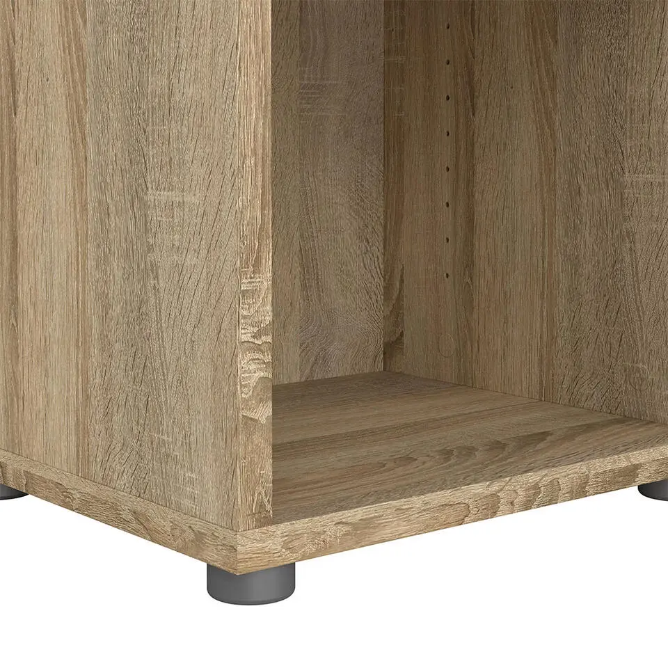 Hioshop Prima wandkast 3 vakken eikenstructuurdecor