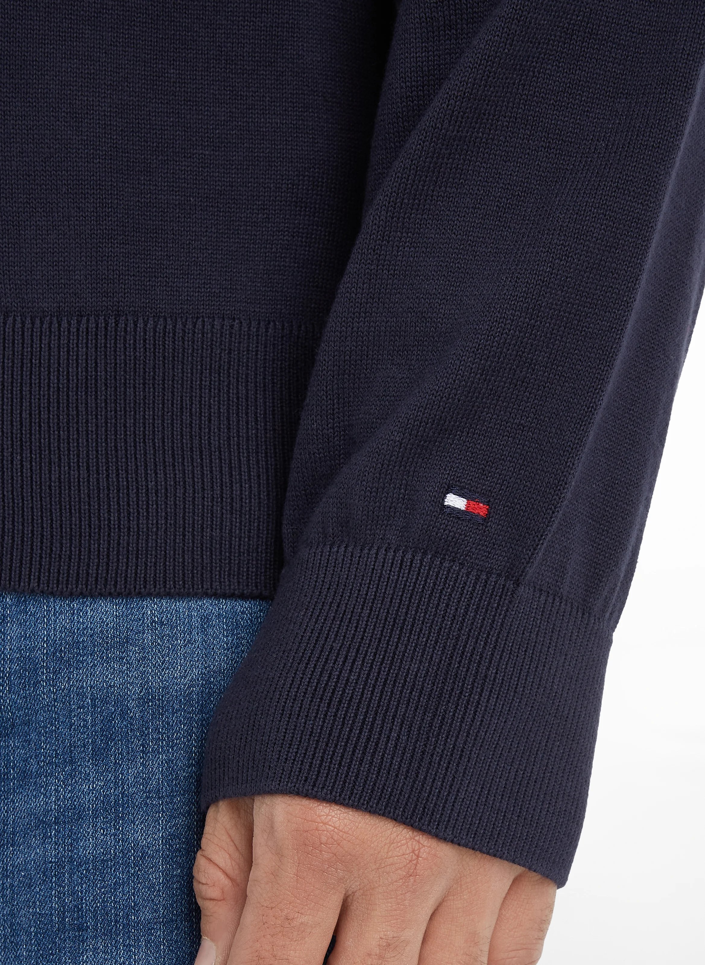 Sweat à capuche brodé en coton bio | Bleu