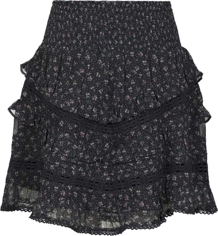 Neo Noir Donna Mini Rose Skirt Black