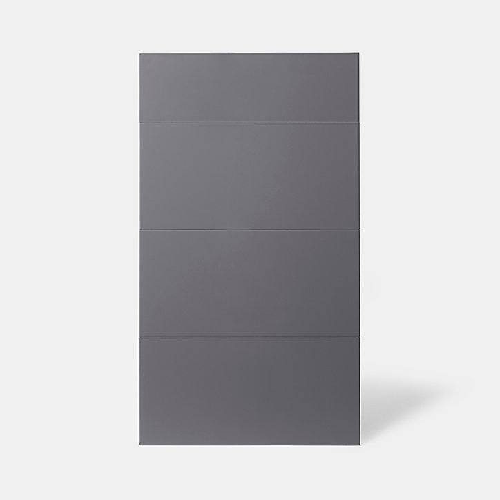 Façade de cuisine 3 tiroirs et 1 casserolier Stevia gris anthracite brillant l. 50 cm x H. 72 cm GoodHome