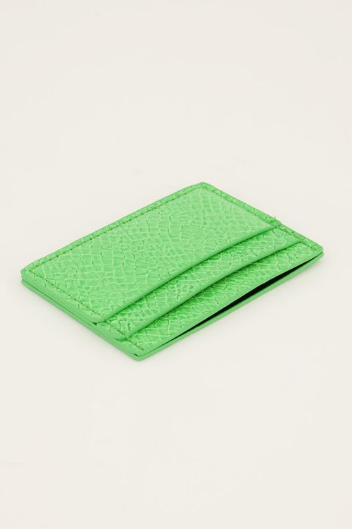 Felgroene pasjeshouder met croco design
