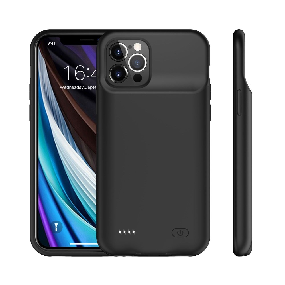 iPhone 12 / iPhone 12 Pro Backpack Akku Case (7000mAh) Schutzhülle - Schwarz