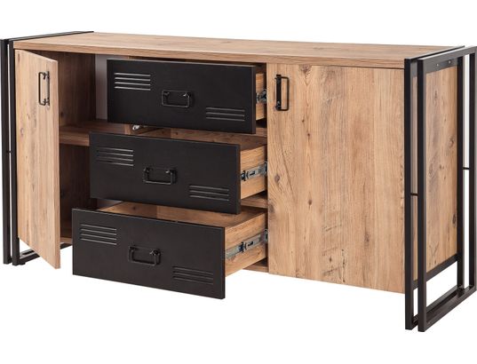 CONCEPT1 - Bahut Cosmo rio atlantic pine black 160 x 45 x 80cm