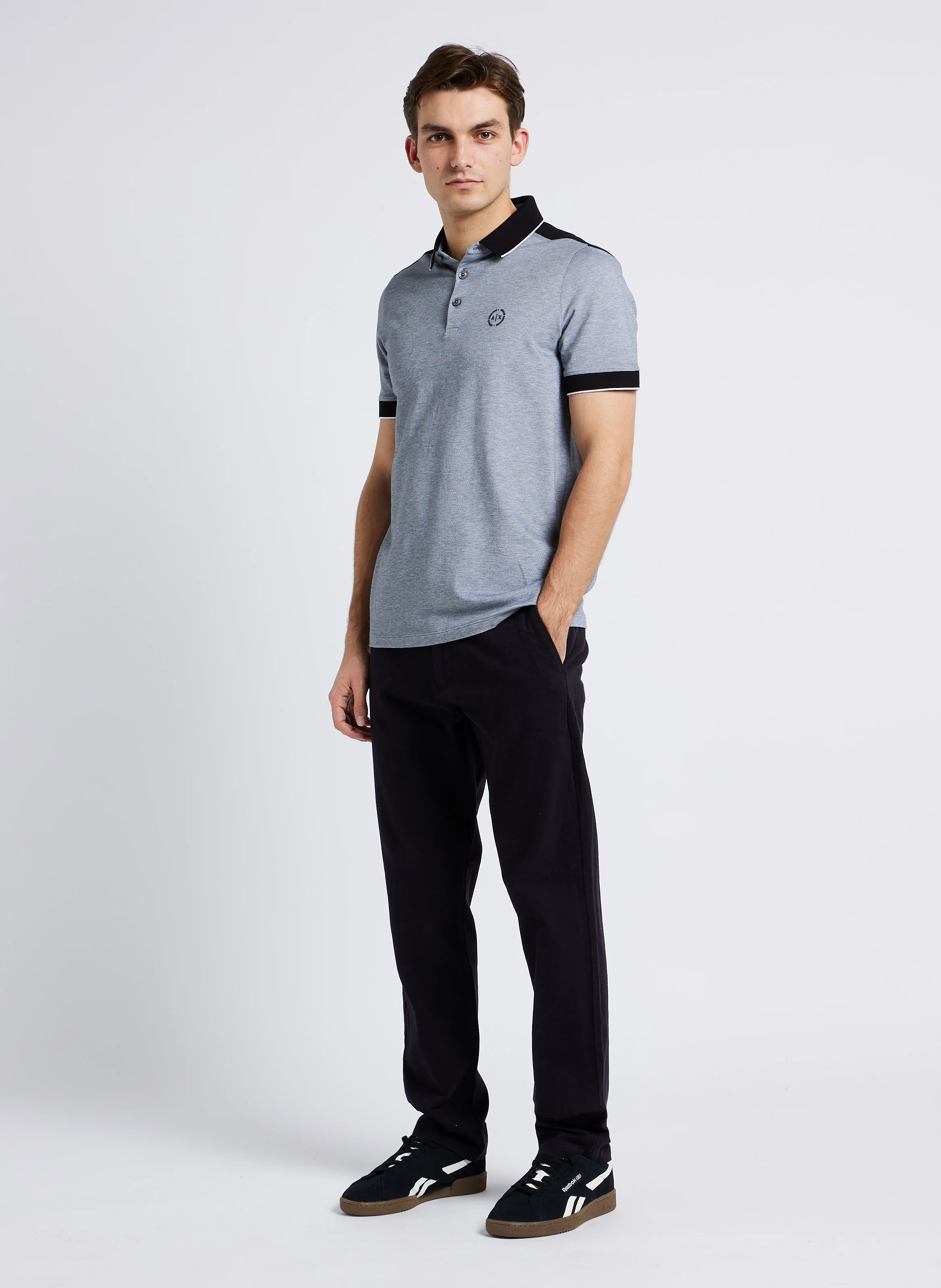 Polo regular fit en coton| Noir