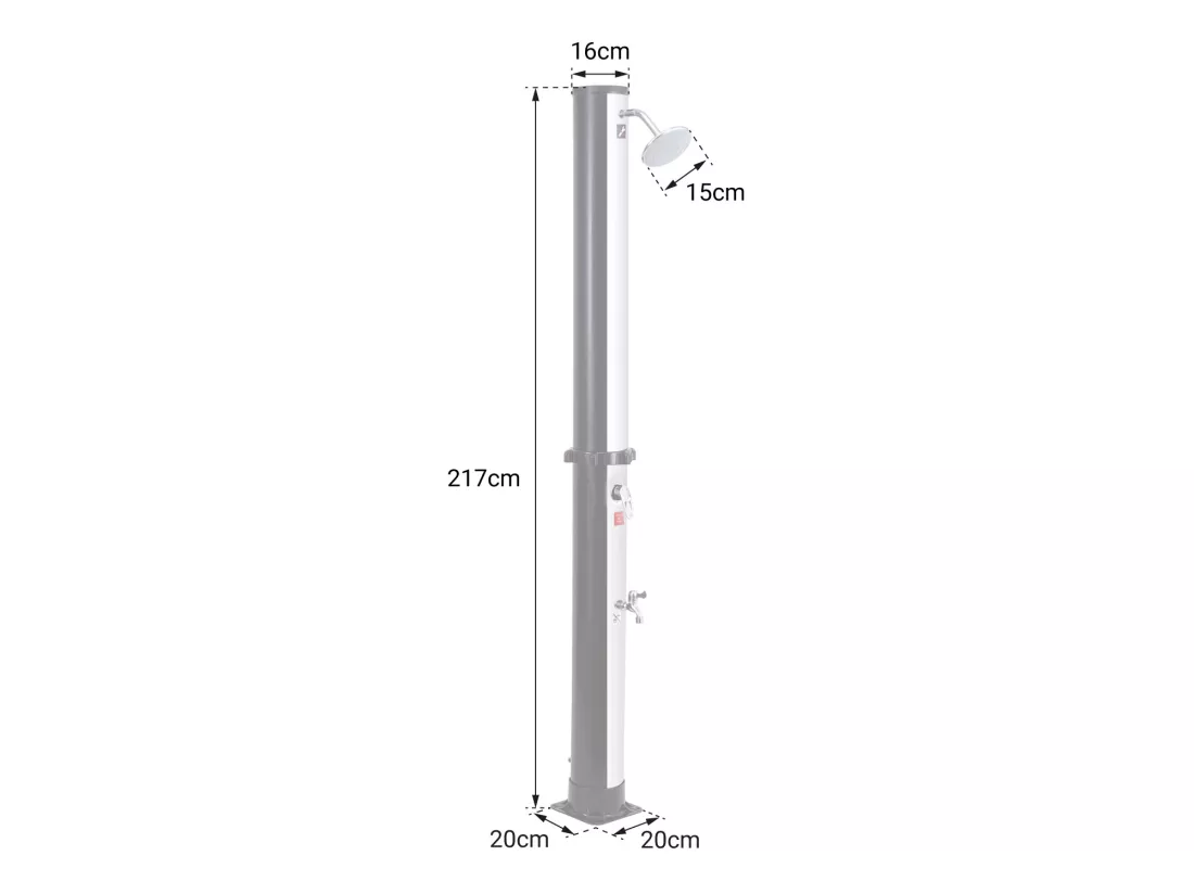 Douche solaire FIDGI noire et argent 35L