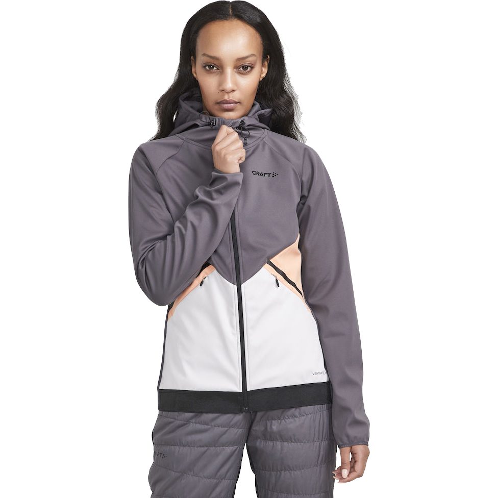 Craft Glide Hood Jacke Damen granite ash