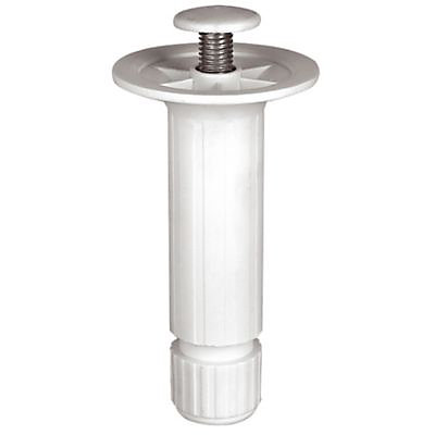 Pied de caisson plastique H. 100 mm x ø28 blanc à vis