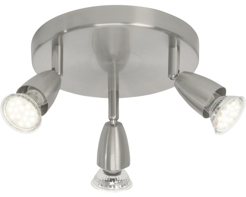 LED plafondspot 3x3W 3x250 lm 3000 KB 19 cm chroom/mat