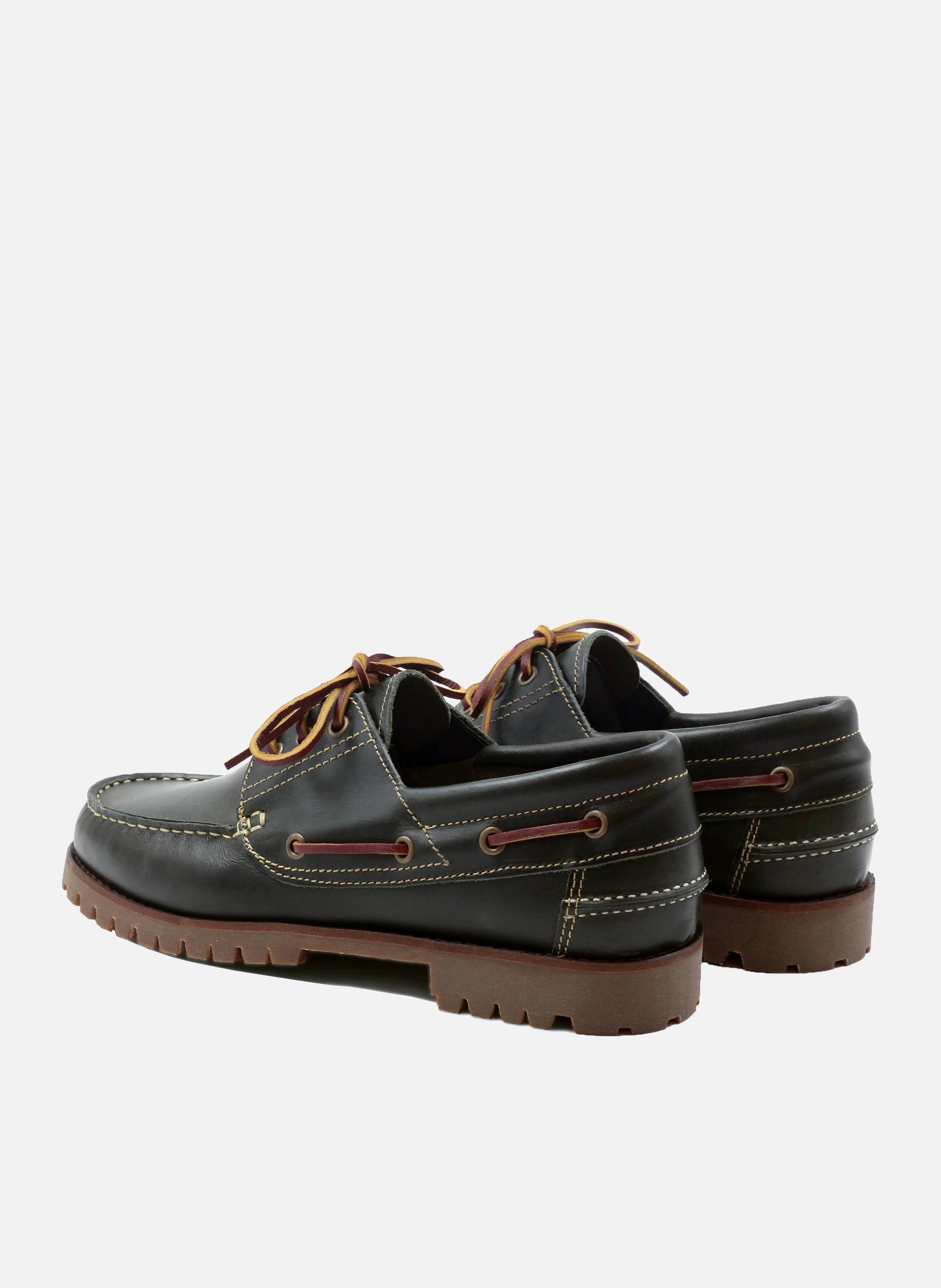 Bateau crampons cuir lisse | Vert
