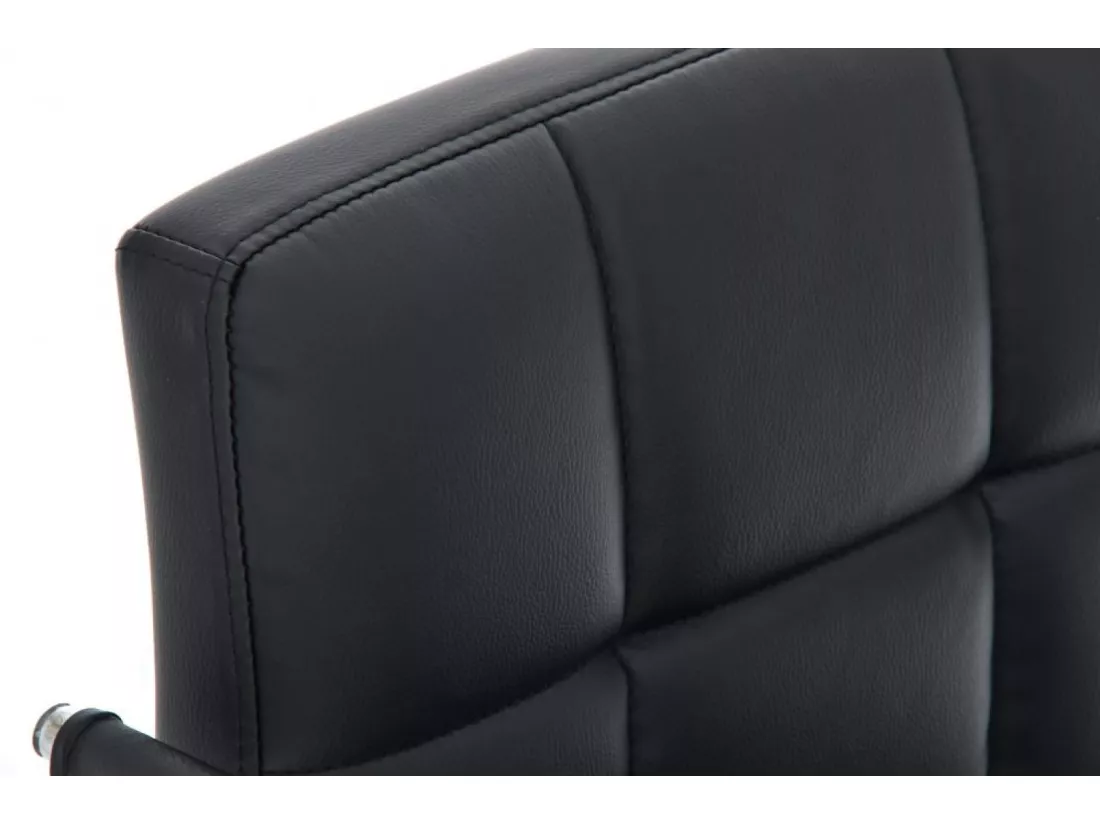 Chaise de bureau - Similicuir & Métal chromé - Noir - Lucy