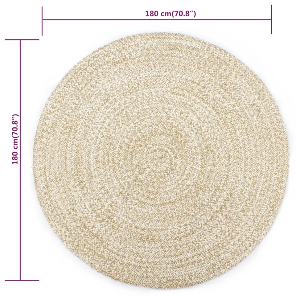 vidaXL - Vloerkleed - Wit - Jute