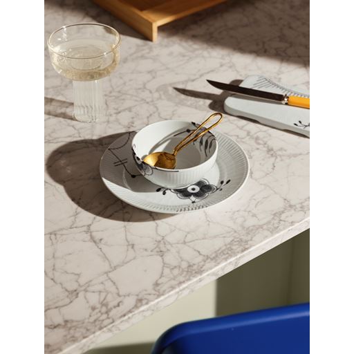 Royal Copenhagen Sort Mega Riflet Tallerken, 19 cm