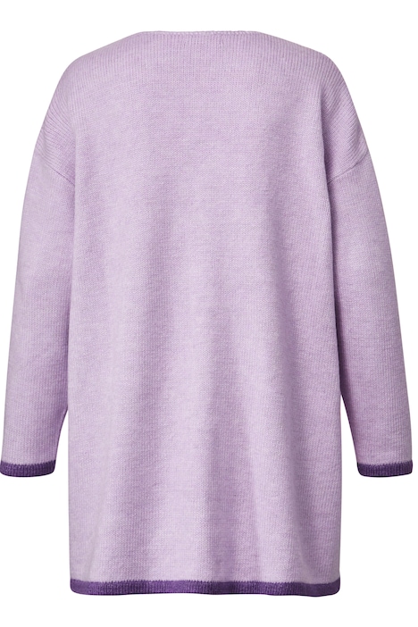 Pullover, oversized, Herzen, V-Ausschnitt, Langarm